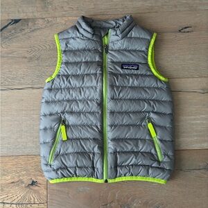 Patagonia Kids Gray and Neon Green Vest